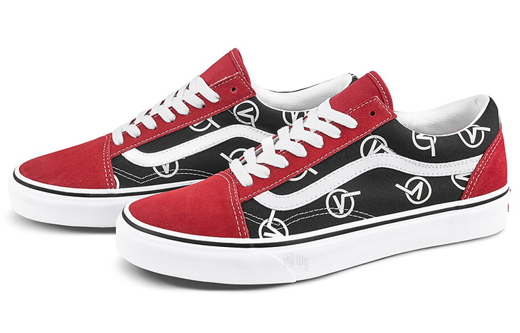 Кеды Vans Old Skool (черно-красные) — фото 2
