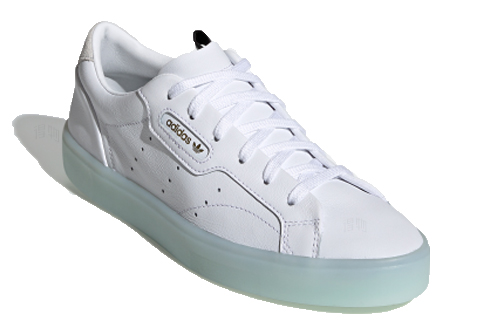 Женские кеды adidas originals Sleek (бело-зеленые) — Белый / зелёный — фото 3