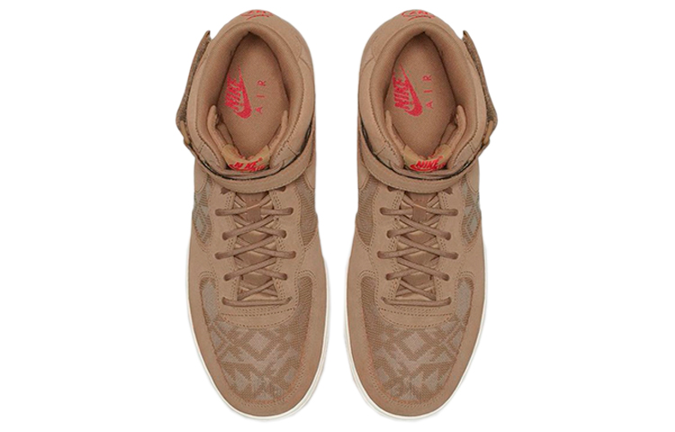 Мужские кроссовки Nike Air Force 1 07 Premium N7 (коричнево-красные) — Коричневыйкрасный — фото 4