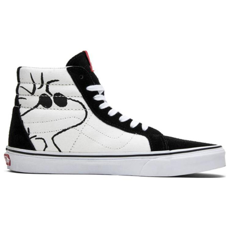 Кеды Vans SK8 Re-Issue Peanuts Joe Cool (черно-белые) — Чёрный / белый / красный — фото 2