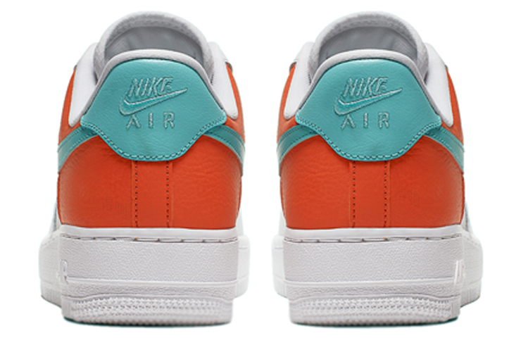 Женские кроссовки Nike Air Force 1 White Aqua Clay (бело-оранжевые) — Белый / оранжевый — фото 3