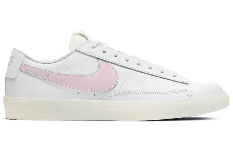 Мужские кеды Nike Blazer Leather Pink Foam (бело-розовые) — фото 2