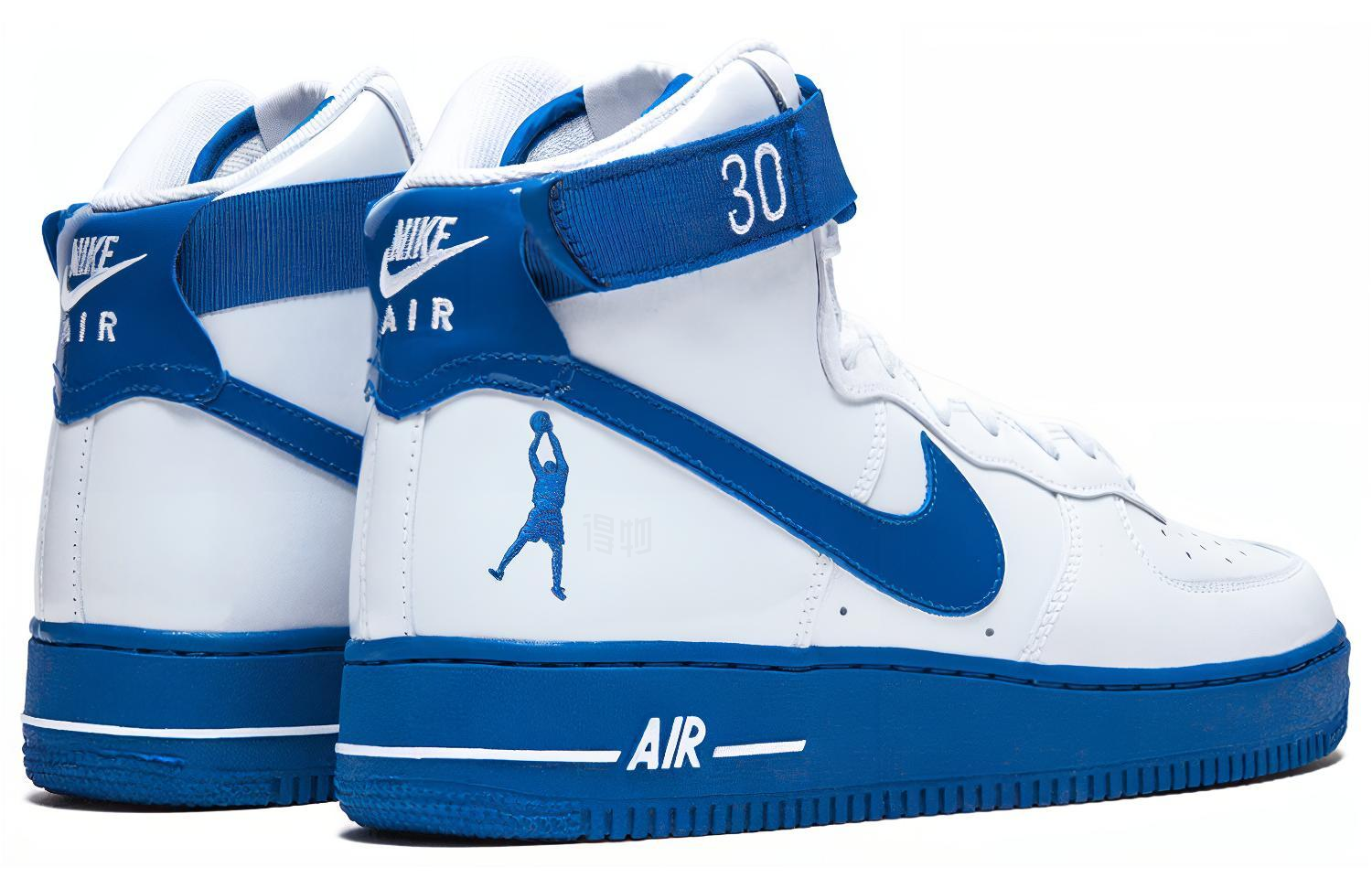 Мужские кроссовки Nike Air Force 1 (белый / синий) — фото 4