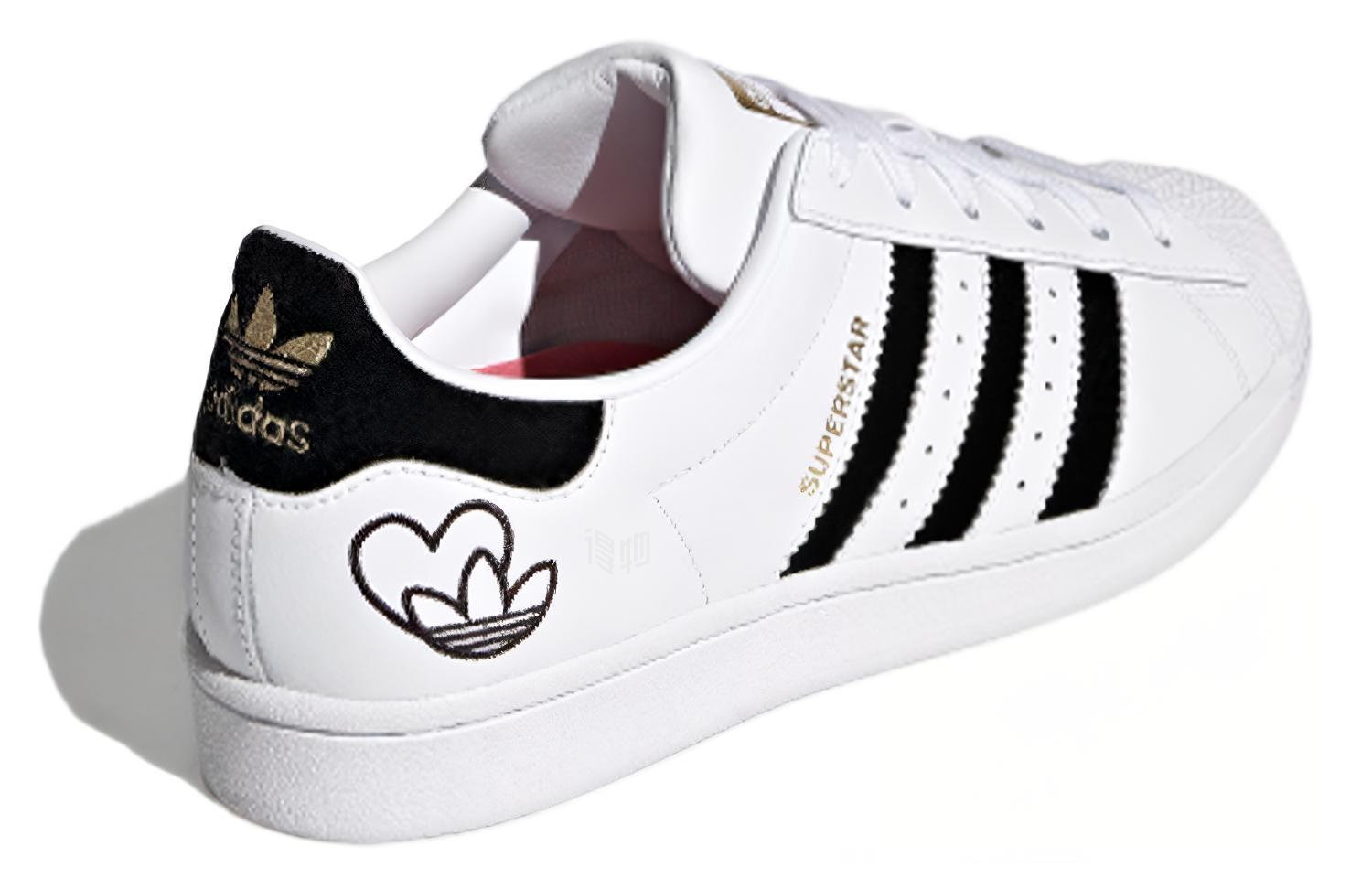 Женские кроссовки adidas originals SUPERSTAR (бело-черно-золотой) — Белый / чёрный — фото 4