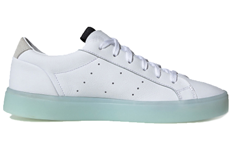 Женские кеды adidas originals Sleek (бело-зеленые) — Белый / зелёный — фото 2