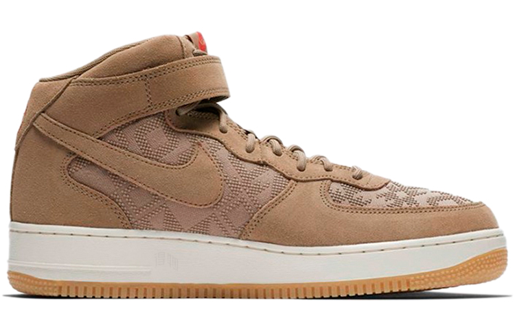 Мужские кроссовки Nike Air Force 1 07 Premium N7 (коричнево-красные) — Коричневыйкрасный — фото 2