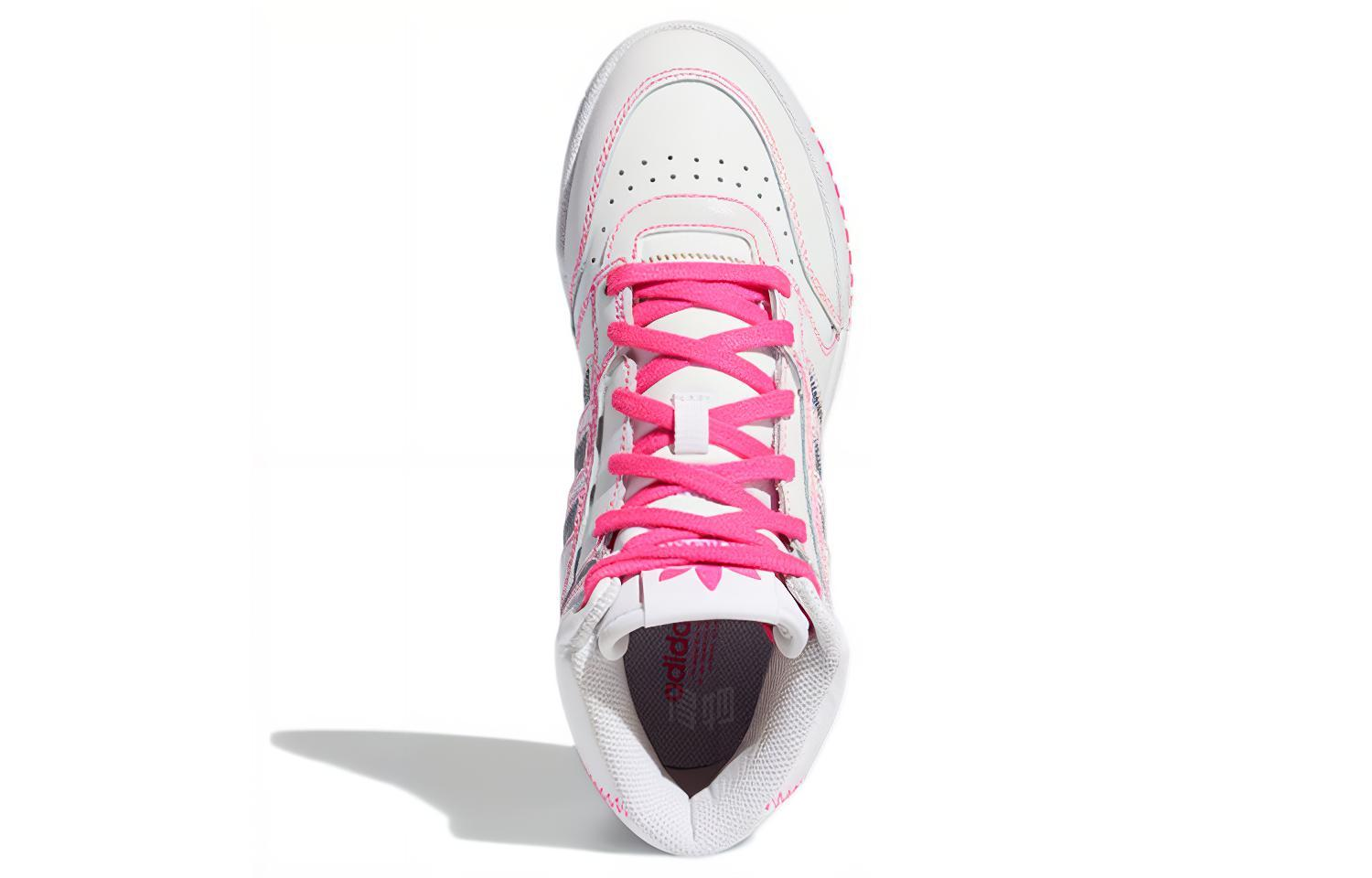 Женские кеды adidas originals Drop Step (белый / розовый / серый) — фото 5