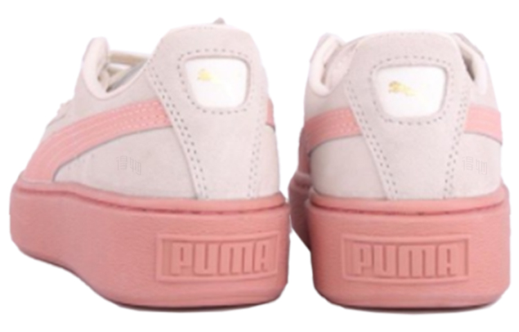 Женские кеды PUMA Suede Platform (бело-розовые) — фото 5