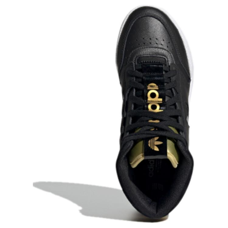 Женские кеды adidas originals Drop Step Xlt (черно-бело-золотые) — фото 5