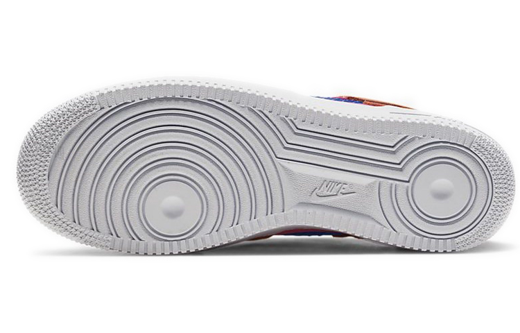 Мужские кроссовки Nike Air Force 1 (сине-оранжевые) — фото 6