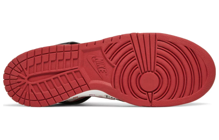 Мужские кроссовки Nike Dunk (красно-черно-белые) — 黑/运动红/白 — фото 4