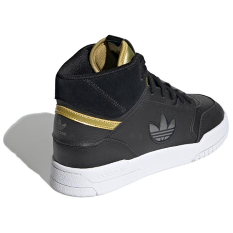 Женские кеды adidas originals Drop Step Xlt (черно-бело-золотые) — фото 4