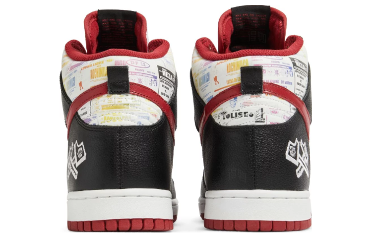 Мужские кроссовки Nike Dunk (красно-черно-белые) — 黑/运动红/白 — фото 3