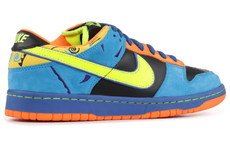 Мужские кроссовки Nike Dunk SB Skate or Die (сине-черно-желтые) — 黑/霓虹黄 — фото 4