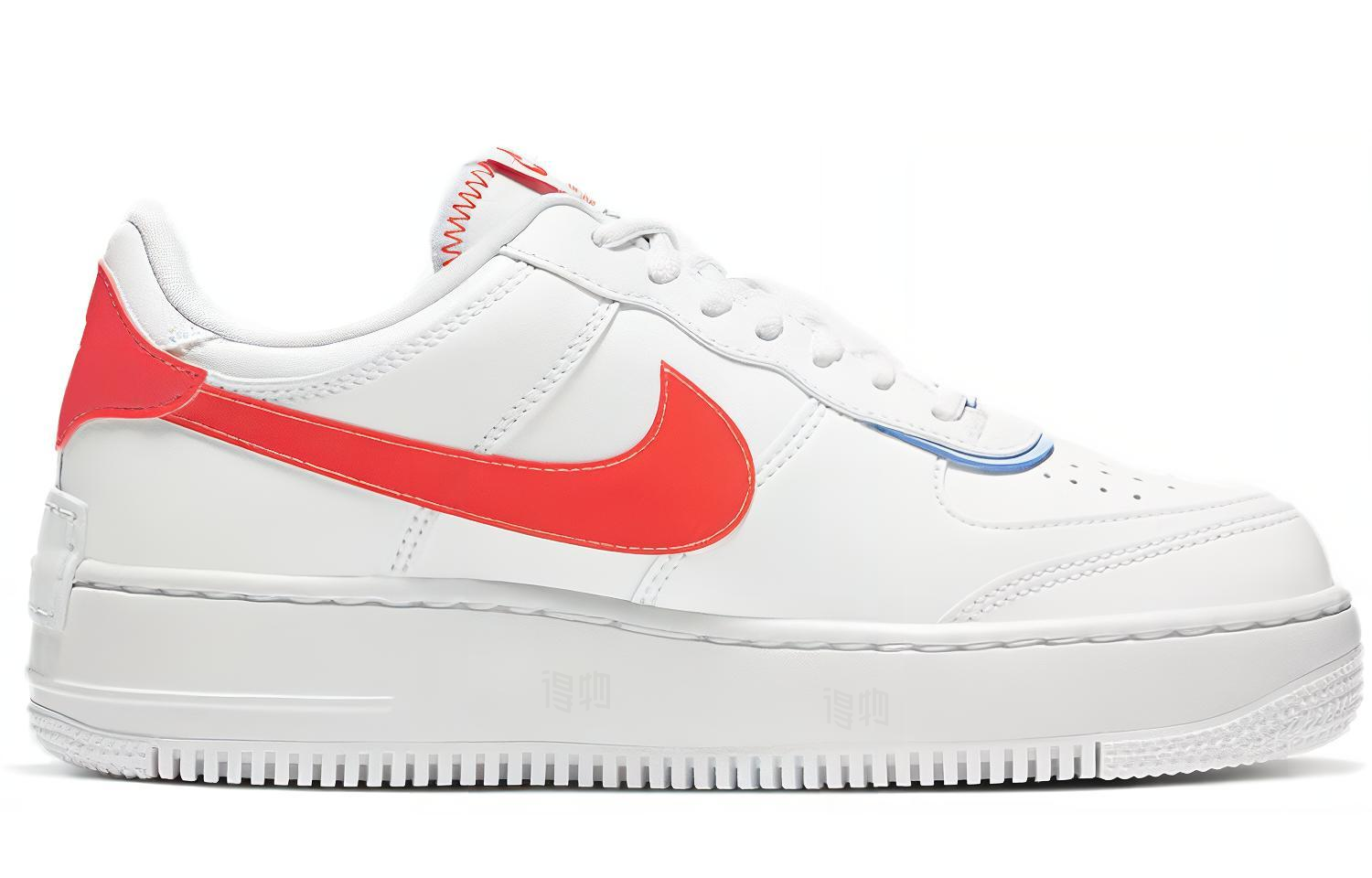 Женские кроссовки Nike Air Force 1 Shadow SE (бело-сине-красные) — Белыйсинийкрасный — фото 2