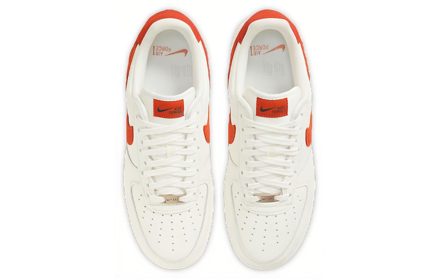 Кроссовки Nike Air Force 1 07 Craft "Mantra Orange" (бело-оранжевые) — Белый / оранжевый — фото 3