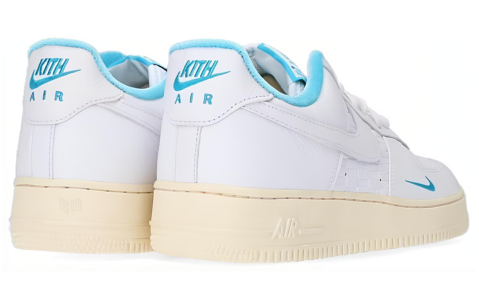 Мужские кроссовки Nike x KITH Air Force 1 "Hawaii" (бело-синие) — Белый / синий — фото 4