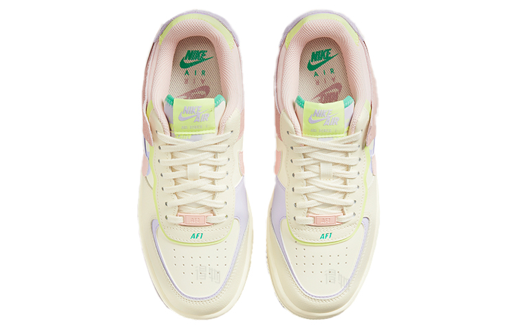 Женские кроссовки Nike Air Force 1 shadow "Cashmere" (бежевый / фиолетовый / розовый) — фото 4
