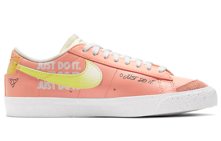 Женские кеды Nike Blazer '77 Swoosh (розовый / синий / желтый) — Розовый / синий / жёлтый — фото 2