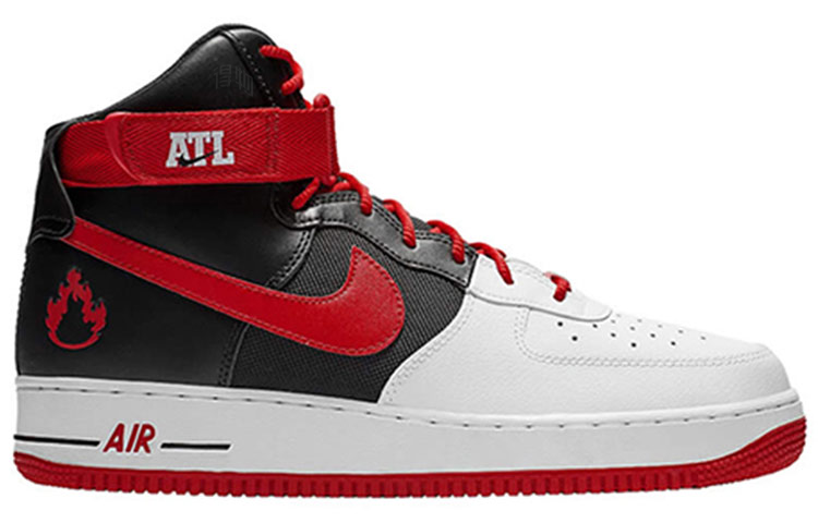 Мужские кроссовки Nike Air Force 1 Atlanta Away (черно-красные) — фото 2
