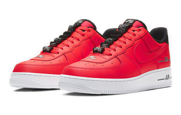 Мужские кроссовки Nike Air Force 1 07 'Double Air' (красно-черный) — Красныйчёрный — фото 3