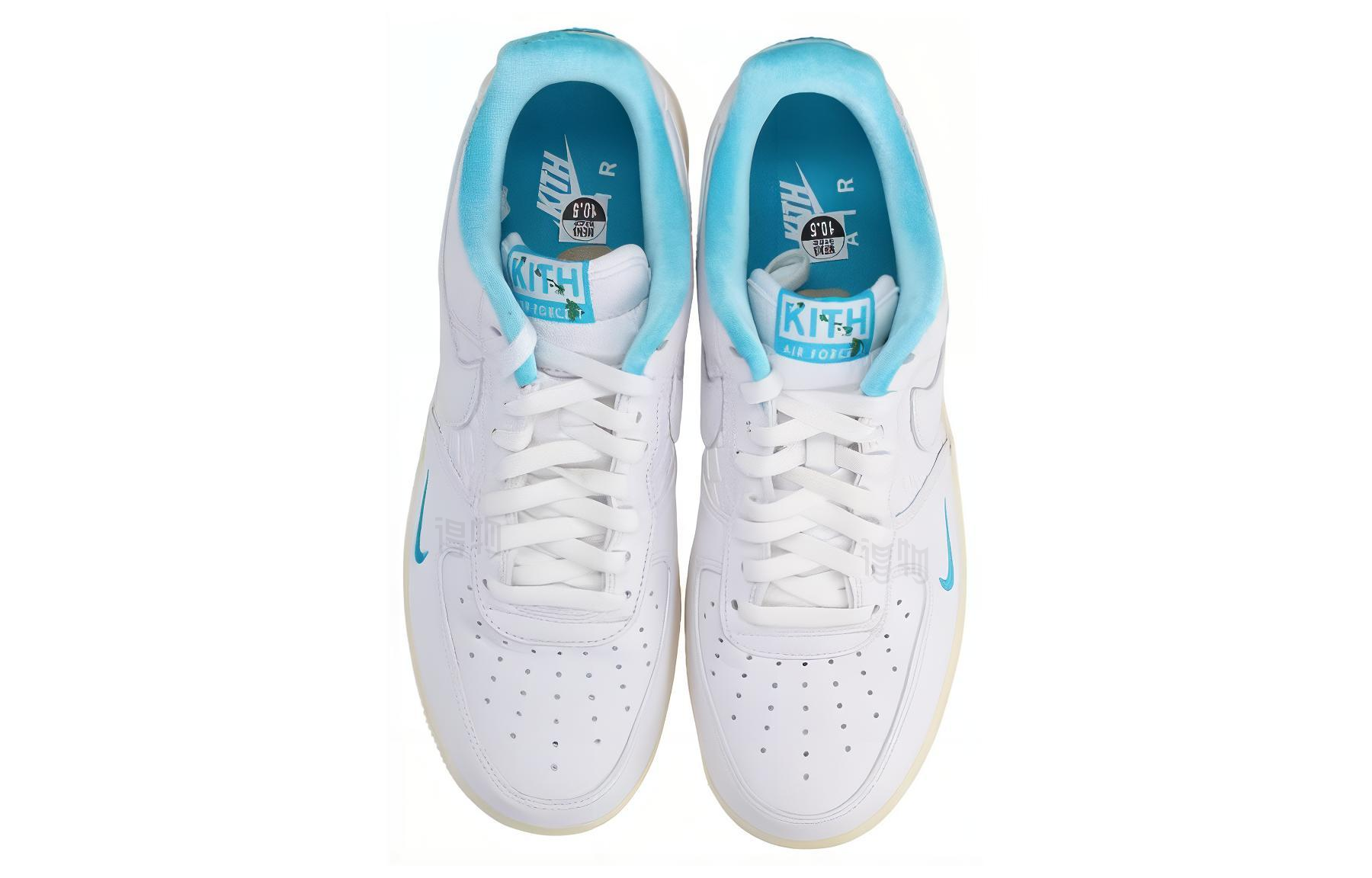Мужские кроссовки Nike x KITH Air Force 1 "Hawaii" (бело-синие) — Белый / синий — фото 3