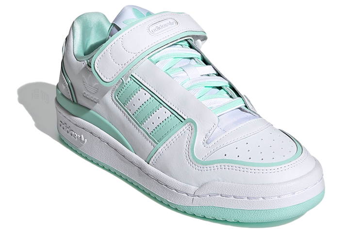 Женские кеды adidas originals FORUM plus (зелено-белые) — Белый / зелёный — фото 3