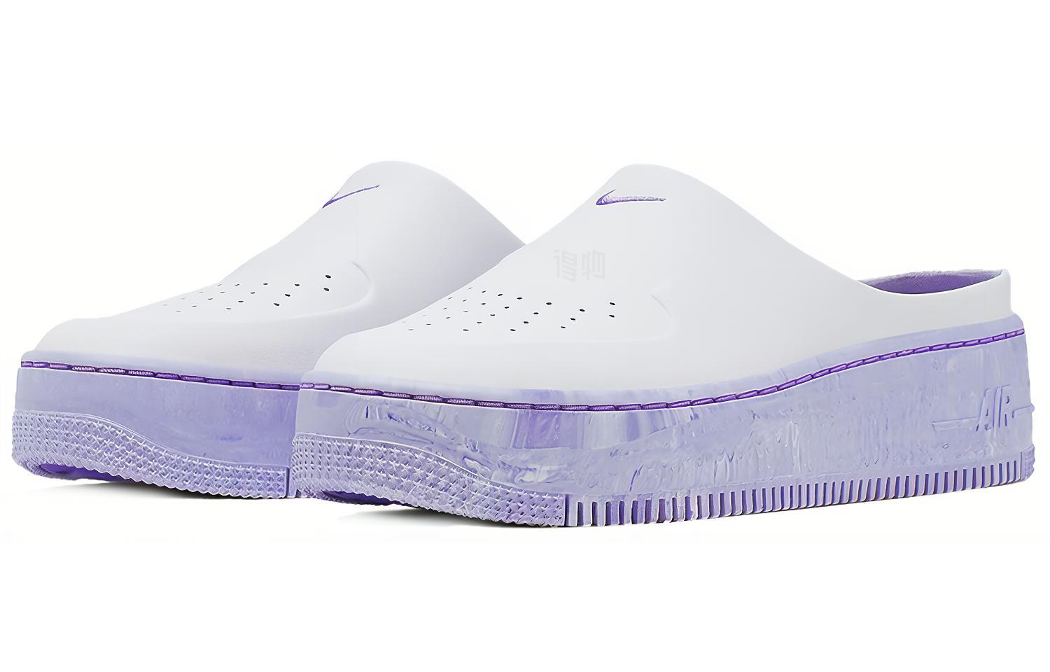 Женские сабо Nike Air Force 1 (бело-фиолетовые) — Белыйфиолетовый — фото 3