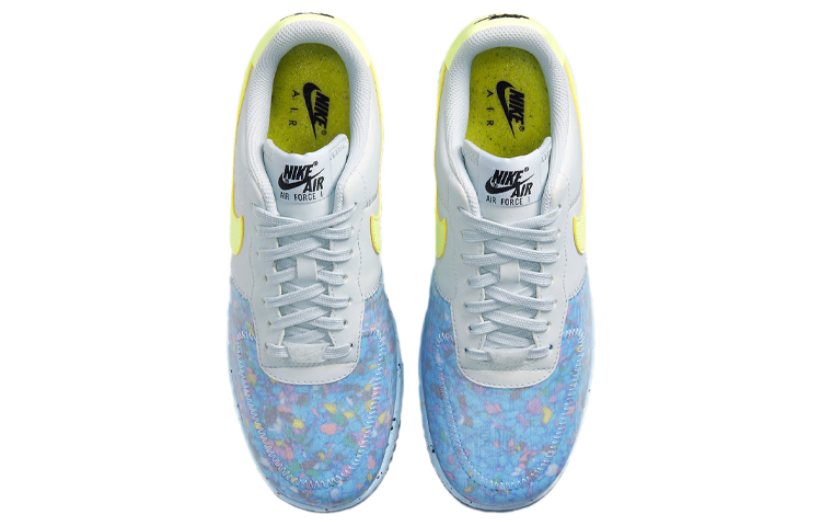 Женские кроссовки Nike Air Force 1 Crater "platinum" (желтый, синий) — Жёлтыйсиний — фото 4