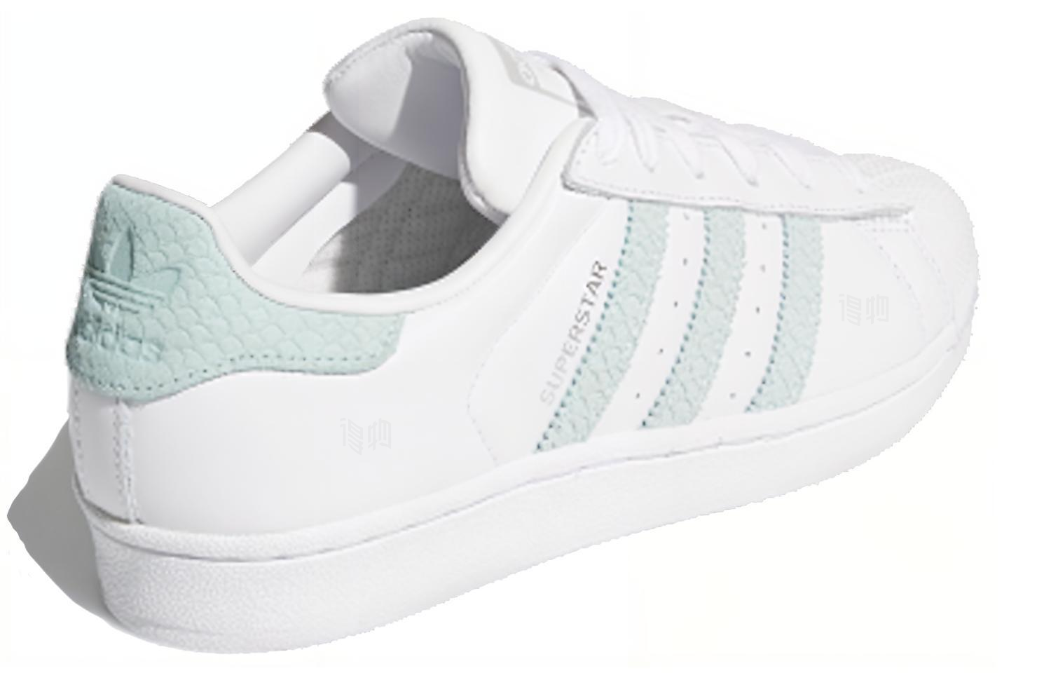 Женские кеды adidas originals SUPERSTAR (белый / серый / зеленый) — 亮白/烟灰绿 — фото 4
