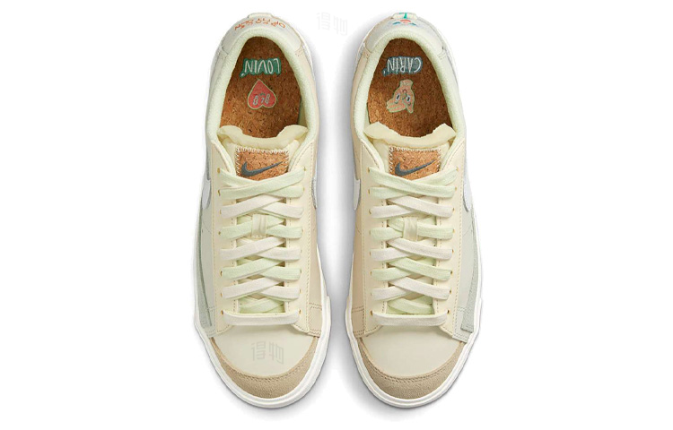 Женские кеды Nike Blazer (желтый / коричневый / зеленый) — Жёлтый / коричневый / зелёный — фото 4
