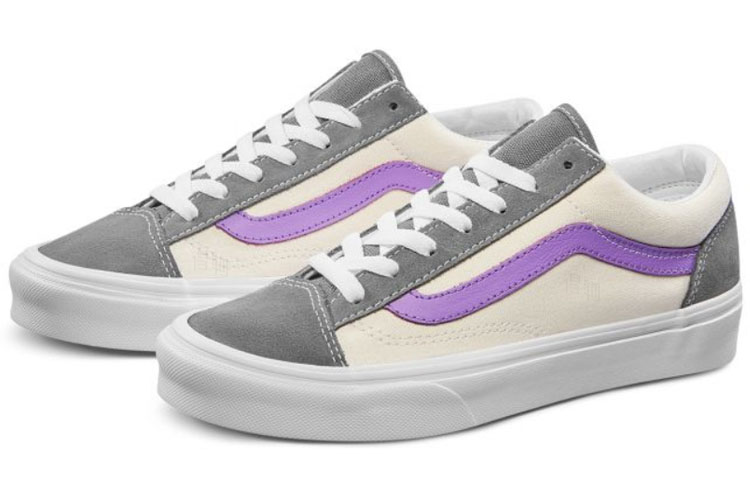 Женские кеды Vans Old Skool (бежево-фиолетовые) — фото 2