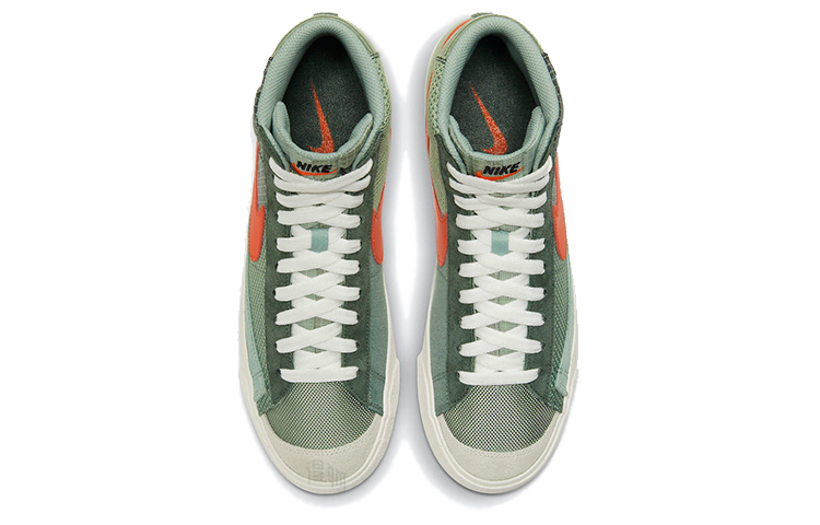 Мужские кеды Nike Blazer 77 Patch "Dutch Green" (зелено-оранжевые) — фото 4