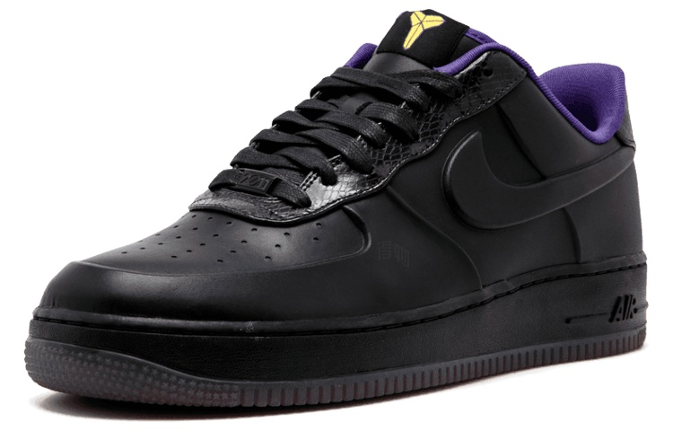 Мужские кеды Nike Air Force 1 (черно-пурпурные) — Чёрный / фиолетовый — фото 2