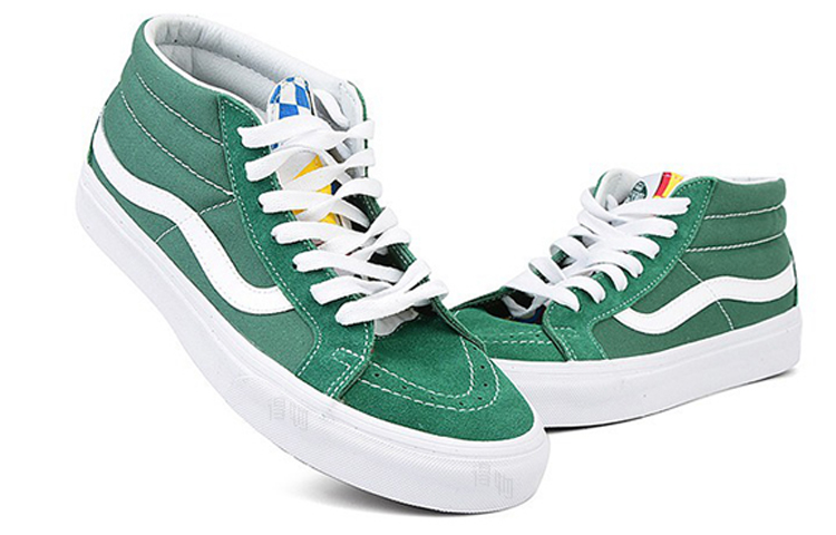 Кеды Vans SK8 (зелено-белые) — Зелёный / белый — фото 4