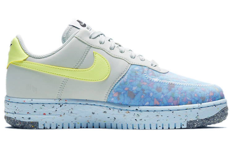 Женские кроссовки Nike Air Force 1 Crater "platinum" (желтый, синий) — Жёлтыйсиний — фото 2
