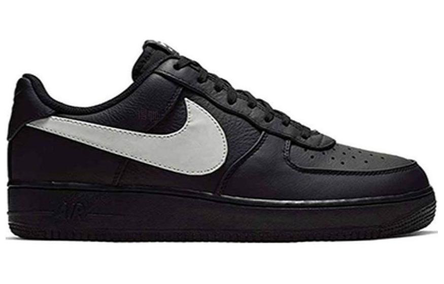 Мужские кроссовки Nike Air Force 1 Big Swoosh (черные) — Чёрный — фото 2