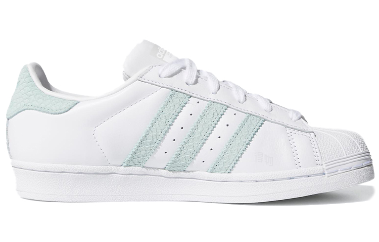 Женские кеды adidas originals SUPERSTAR (белый / серый / зеленый) — 亮白/烟灰绿 — фото 2