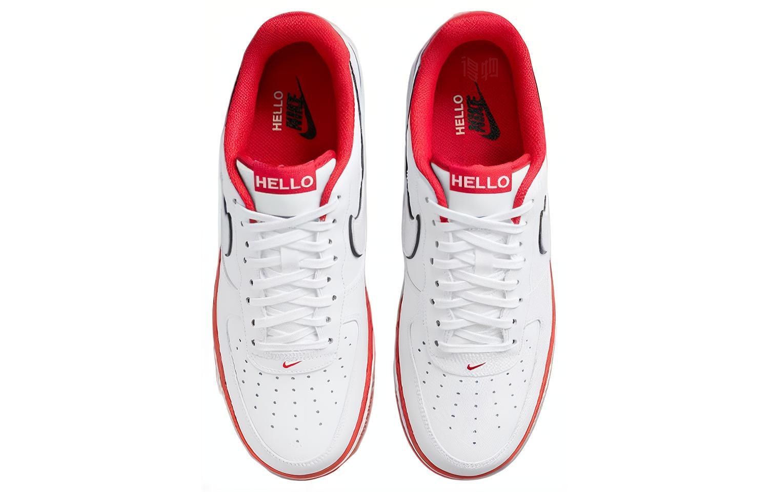 Кроссовки Nike Air Force 1 '07 LX ''Hello'' (бело-красные) — Белый / красный — фото 4