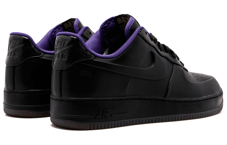 Мужские кеды Nike Air Force 1 (черно-пурпурные) — Чёрный / фиолетовый — фото 4