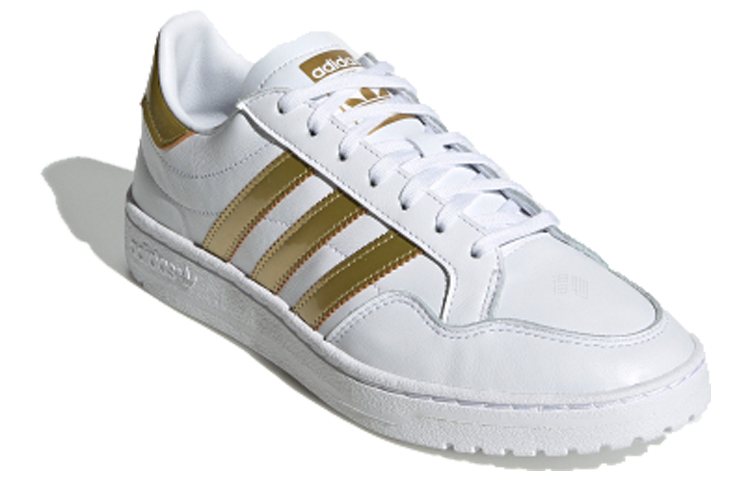Женские кеды adidas originals Team Court (бело-золотые) — фото 2