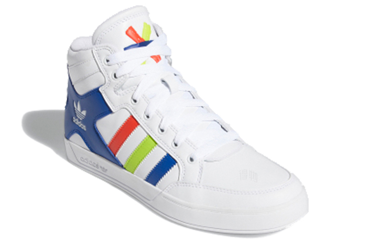 Кеды adidas originals Hardcourt HI (бело-синие) — Белый / синий / красный / зелёный — фото 2