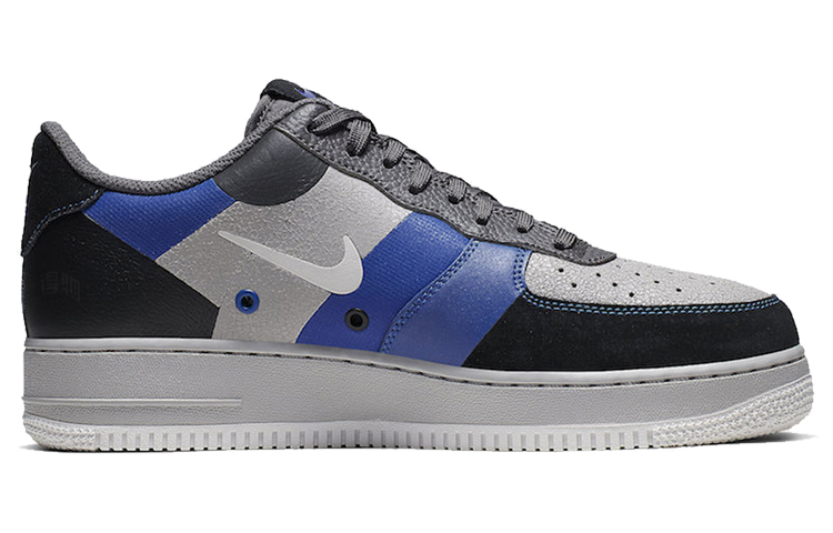 Кеды Nike Air Force 1 (сине-черно-серые) — Серый — фото 2