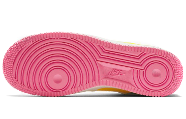 Женские кеды Nike Air Force 1 Moto (бело-черно-желтые) — фото 5