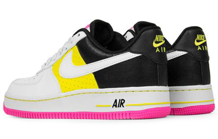 Женские кеды Nike Air Force 1 Moto (бело-черно-желтые) — фото 3
