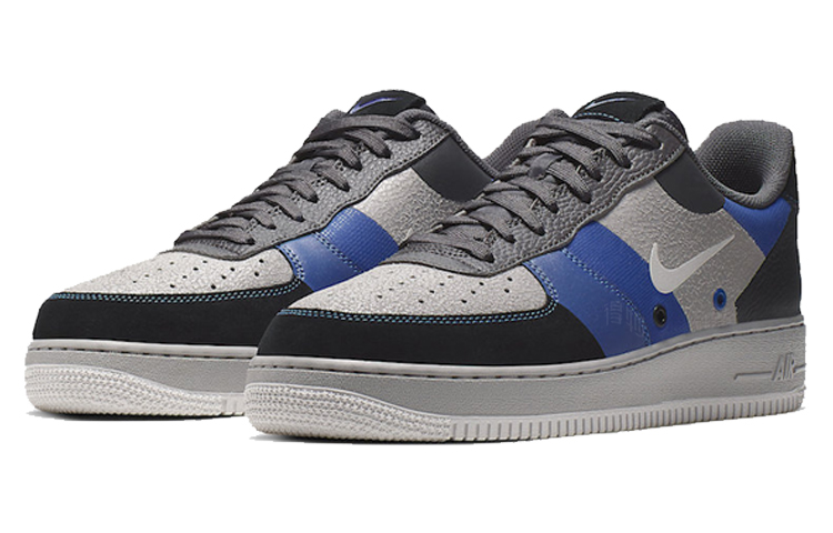 Кеды Nike Air Force 1 (сине-черно-серые) — Серый — фото 3