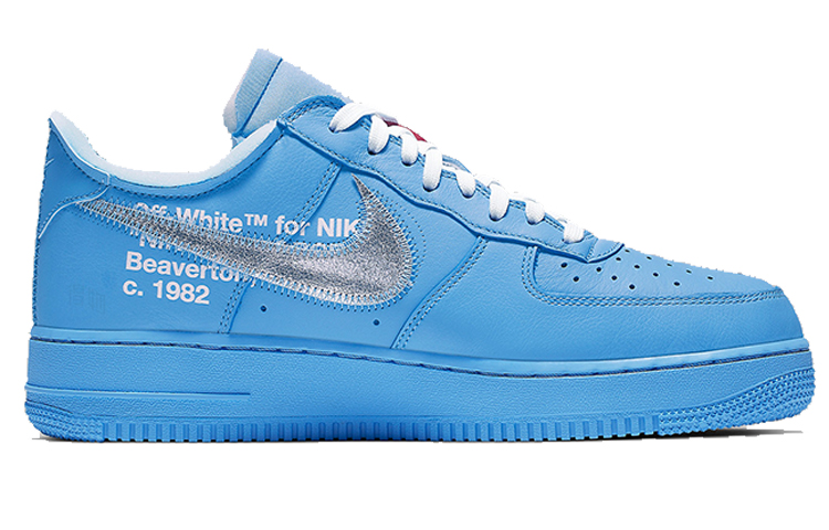 Унисекс кеды OFF-WHITE x Nike Air Force 1 07 MCA (синие) — Синий — фото 2