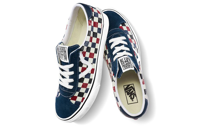 Кеды Vans Low Checkerboard (сине-красные) — Синийкрасный — фото 4