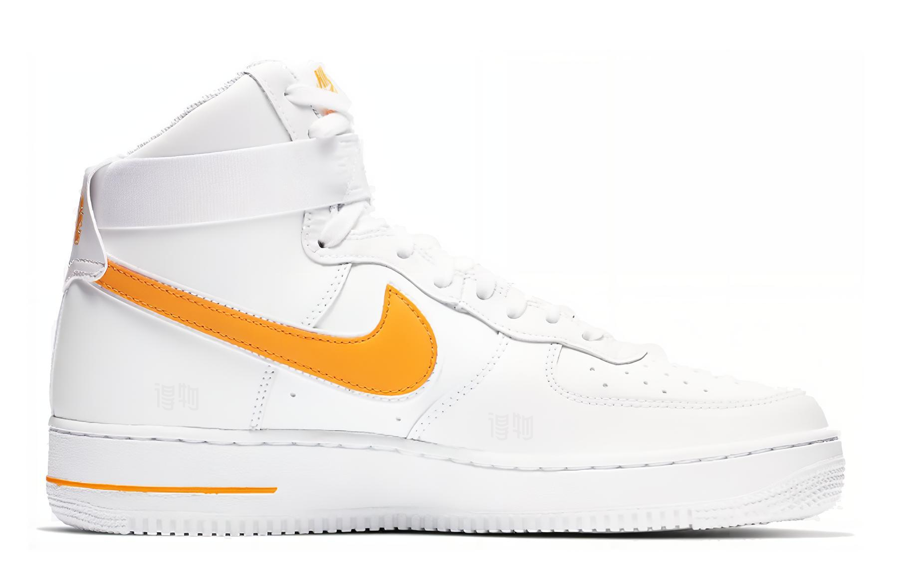 Мужские высокие кроссовки Nike Air Force 1 (желто-белый) — фото 2