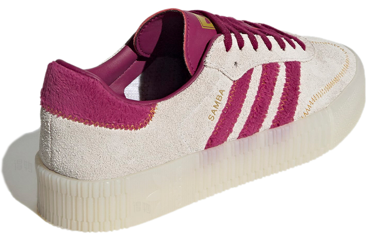Женские кеды adidas originals Sambarose (бежево-фиолетовые) — фото 3